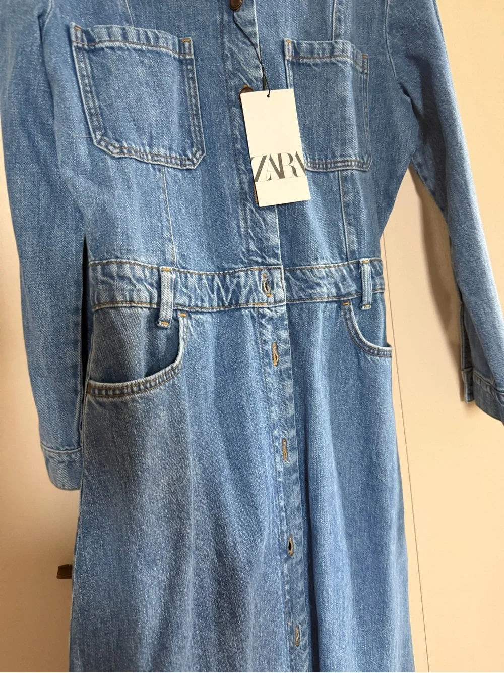 Classic Denim Button-Front Maxi Dress - Picture 4 of 8